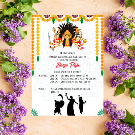 Invitación Durga Puja Navratri Bengali