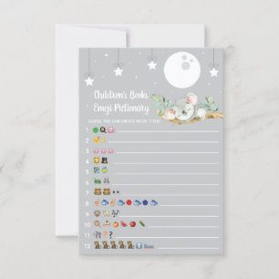 Invitación Durmiendo la Emoji del juego de Baby Shower de Koa