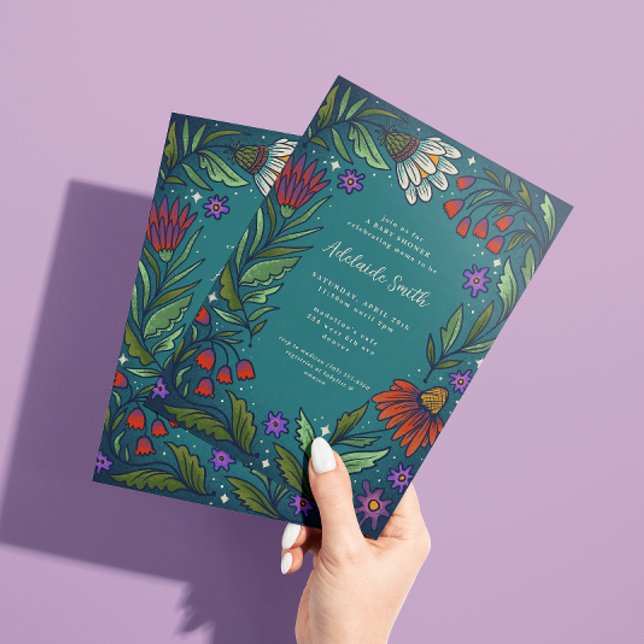 Invitación Dusk Romance Floral Baby Shower (Subido por el creador)