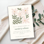 Invitación Dusky Blush Retro Floral Wedding Anniversary<br><div class="desc">It’s very easy to customize,  with your personal details,  even flower colors are editable. If you need any other matching product or customization,  kindly message via Zazzle.</div>