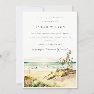 Invitación Dusky Coastal Beach Sun Seascape Bridal Shower