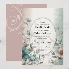Invitación Dusky Petals y Floral Boda de Serenidad Suave