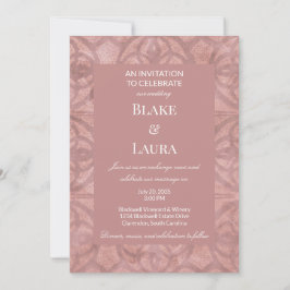 Invitación Dusky Pink Spring Tonos Tierra Batik Personalizado