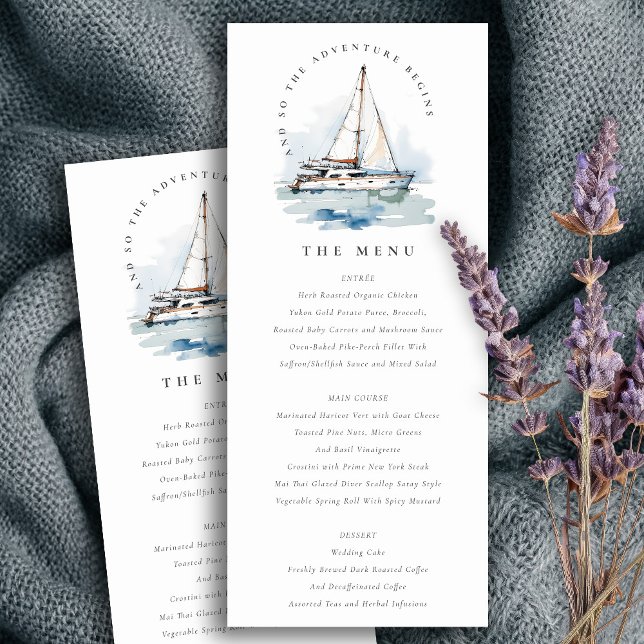 Invitación Dusky Sailboat Yacht Seascape Menú Boda (Subido por el creador)