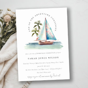 Invitación Dusky Verde azulado salero Palm Seascape Cualquier