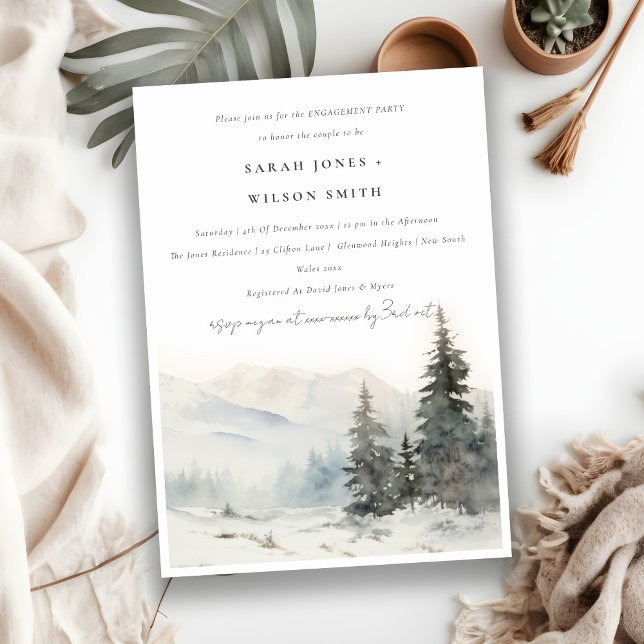 Invitación Dusky Winter Snow Mountain Landscape Engagement (Subido por el creador)