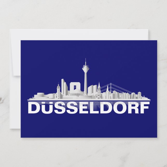 Invitación Düsseldorf City horizonte Klappkarte, invitación/ (Anverso)