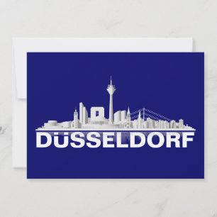 Invitación Düsseldorf City horizonte Klappkarte, invitación/