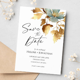 Invitación Dust Blue Boho Wedding Save The Date Invitation