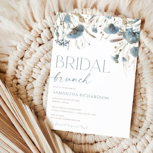 Invitación Duste azul beige boho bridal brunch