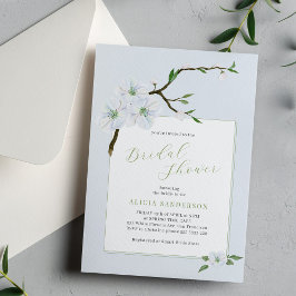 Invitación Duste azul floral primavera ducha de novia