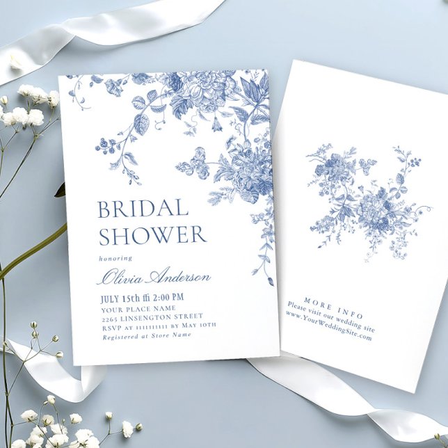 Invitación Duste azul victoriano Jardín francés BRIDAL DUCHA (Subido por el creador)
