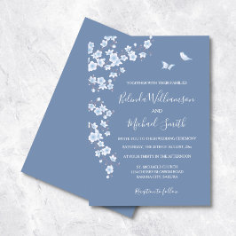 Invitación Duste Blue Cherry Blossom | BODA