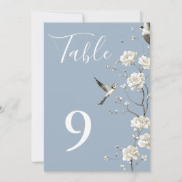 Invitación Duste Blue Chinoiserie Floral Garden Table Numbers