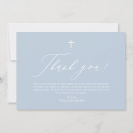 Invitación Duste Blue Cross White Boy Baptism