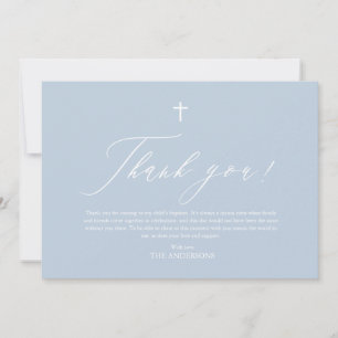 Invitación Duste Blue Cross White Boy Baptism