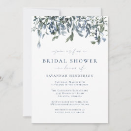 Invitación Duste Blue Elegal Bridal Shower