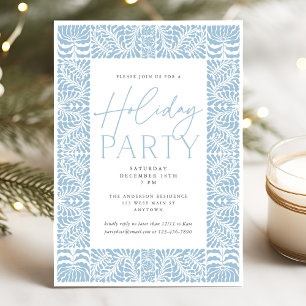 Invitación Duste Blue Elegant Arts Crafting Style Fiesta de v