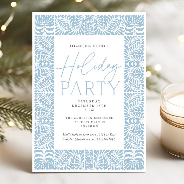 Invitación Duste Blue Elegant Arts Crafting Style Fiesta de v (Subido por el creador)