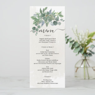 Invitación Duste Blue Eucalyptus Boda Menú Bridal Shower I