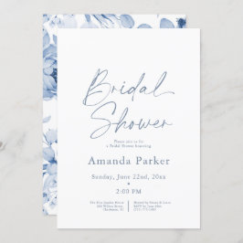 Invitación Duste Blue Floral Bridal Shower
