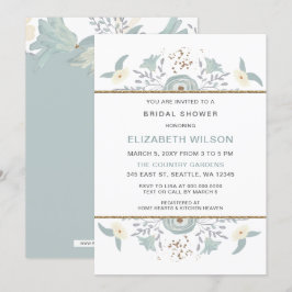 Invitación Duste Blue Floral Bridal Shower