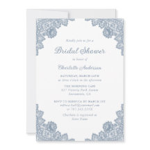 Duste Blue Floral Lace Bridal Shower