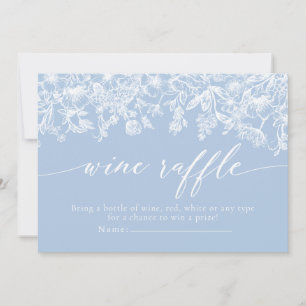 Invitación Duste Blue Floral Wine Raffle Nodal Shower Game