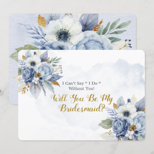 Invitación Duste Blue Gold Peony, Serás Mi Novia
