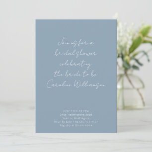 Invitación Duste Blue Handwriter Script Personalizado Bridal