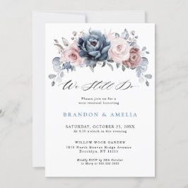 Invitación Duste Blue Mauve Rosa Pink Slate Flora Todavía lo