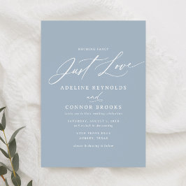 Invitación Duste Blue Nothing Fancy Just Love Boda