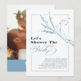 Invitación Duste Blue Pampas Grass Boho Bridal Shower Foto