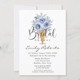 Invitación Duste Blue Peony Ice Cream Cone Bridal Shower