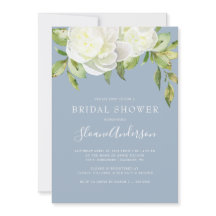 Duste Blue Spring Floral Peony Shower
