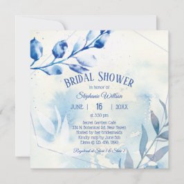 Invitación Duste Blue Watercolor Bridal Shower