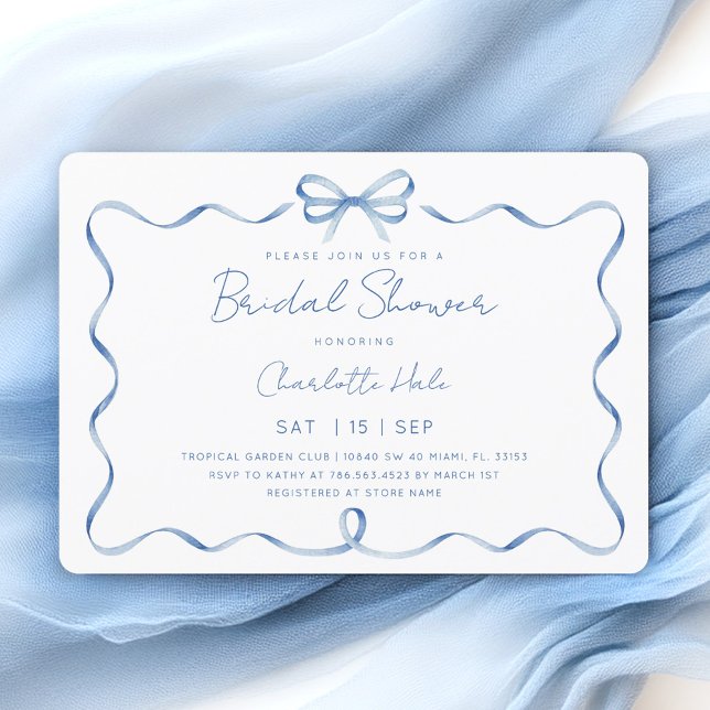 Invitación Duste Blue Watercolor Bridal Shower (Subido por el creador)