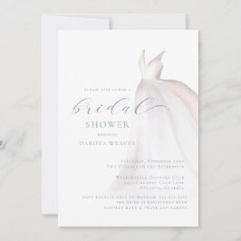 Invitación Duste Boda azul blanco vestido con ducha de novia