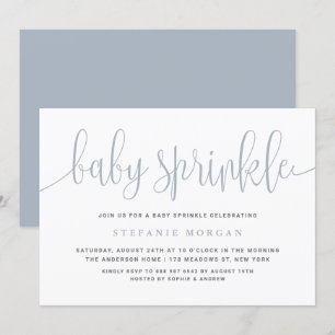 Invitación Duste caligrafía de Bonito azul