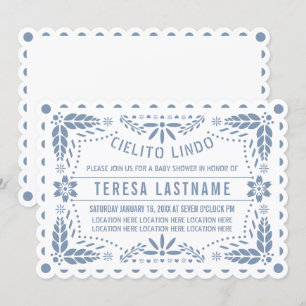 Invitación Duste cielito azul y blanco lindo bebé ducha