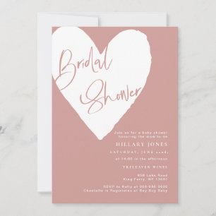 Invitación Duste corazón rosado/ Rosa Ducha de novia
