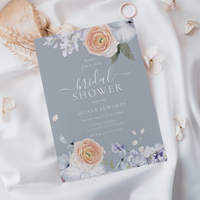 Invitación Duste ducha de novia azul y azul turquesa (Subido por el creador)