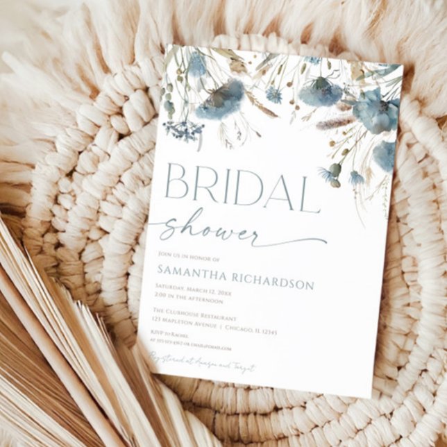 Invitación Duste ducha de novia beige azul (Subido por el creador)