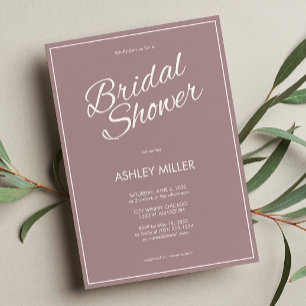 Invitación Duste ducha de novia Subió con guión minimalista
