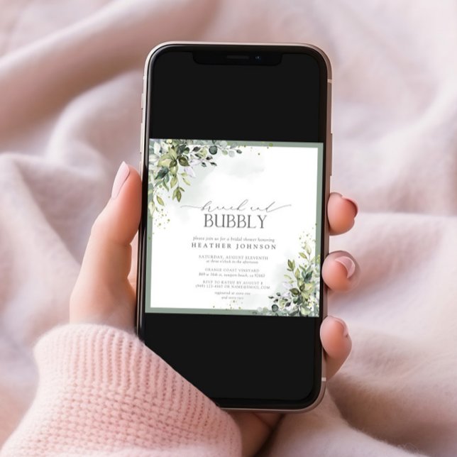 Invitación Duste eucalipto azul Brunch & Bubbly Shower (Subido por el creador)