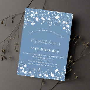 Invitación Duste fiesta de cumpleaños de estrellas blancas az