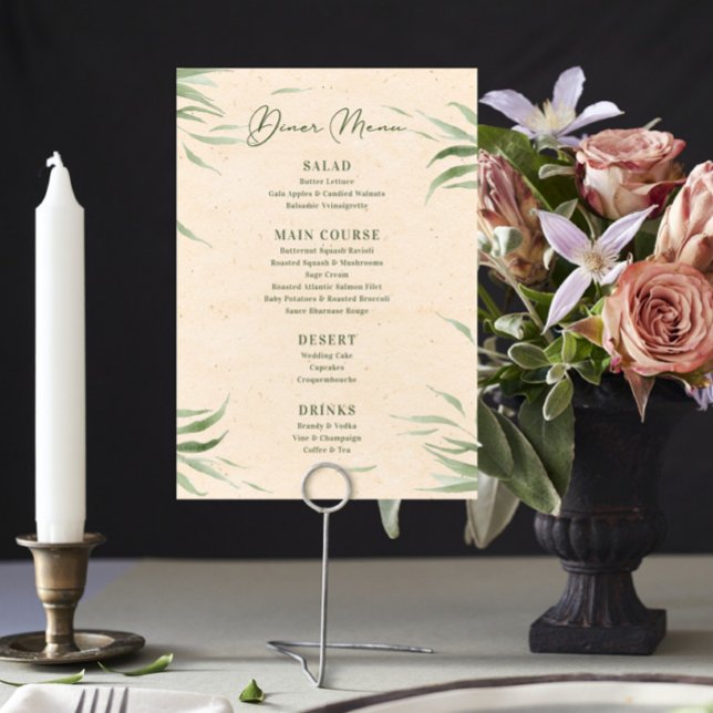 Invitación Duste Foliage Green Craft Paper Menú (Subido por el creador)