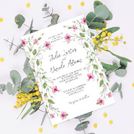 Invitación Duste hibiscus White Pink Bloom Shower