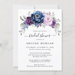 Invitación Duste Marina Azul Púrpura Lilac florece ducha de n