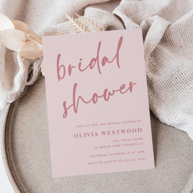 Invitación Duste Mauve rosa y ducha de novia moderna Rubor (Subido por el creador)